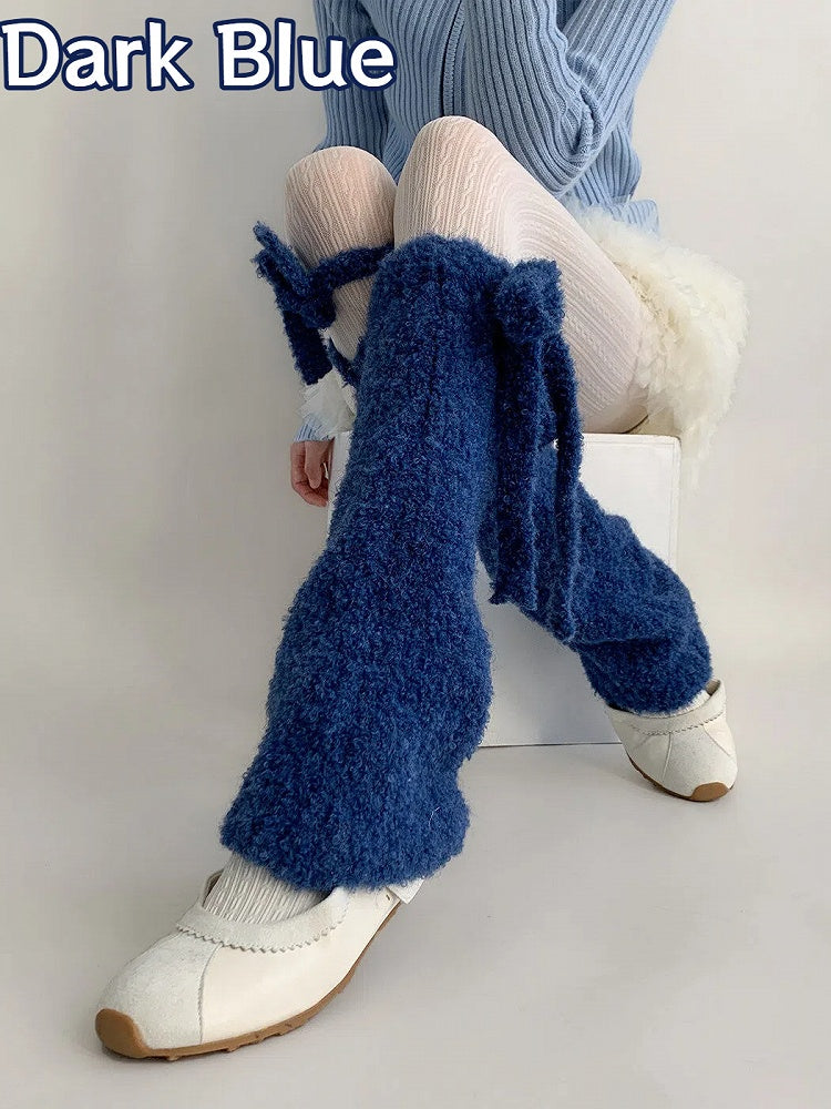 Fuzzy (3 Warmers Tie-Up Knit Leg Colors)