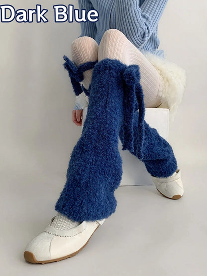 Fuzzy (3 Warmers Tie-Up Knit Leg Colors)