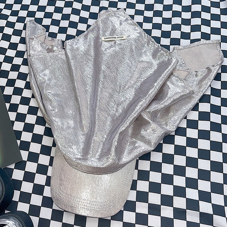 Kappe Baseball Silber Fashion Gyaru Y2K