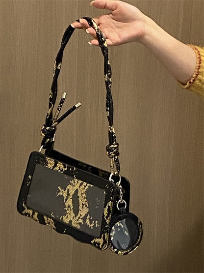 Snakeskin Bag 4 with Pattern Badge Colors Holder Shoulder
