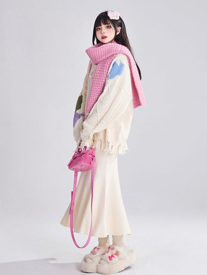 Mermaid A-Line Apricot Silhouette Skirt Stretch Elegant Fabric with in