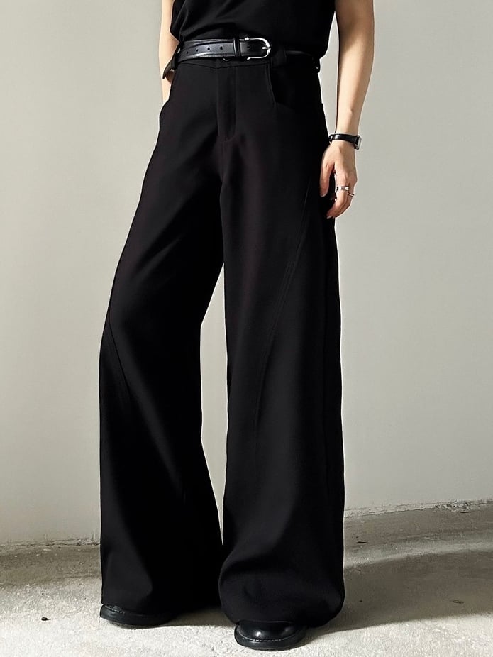 Wide-leg Black Style Pants Princely