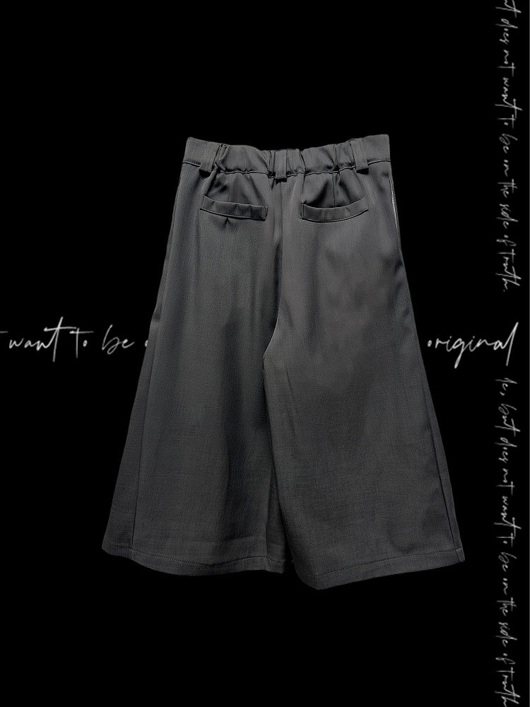 ワイドレッグパンツ グレー クロスプリント ヴィンテージ