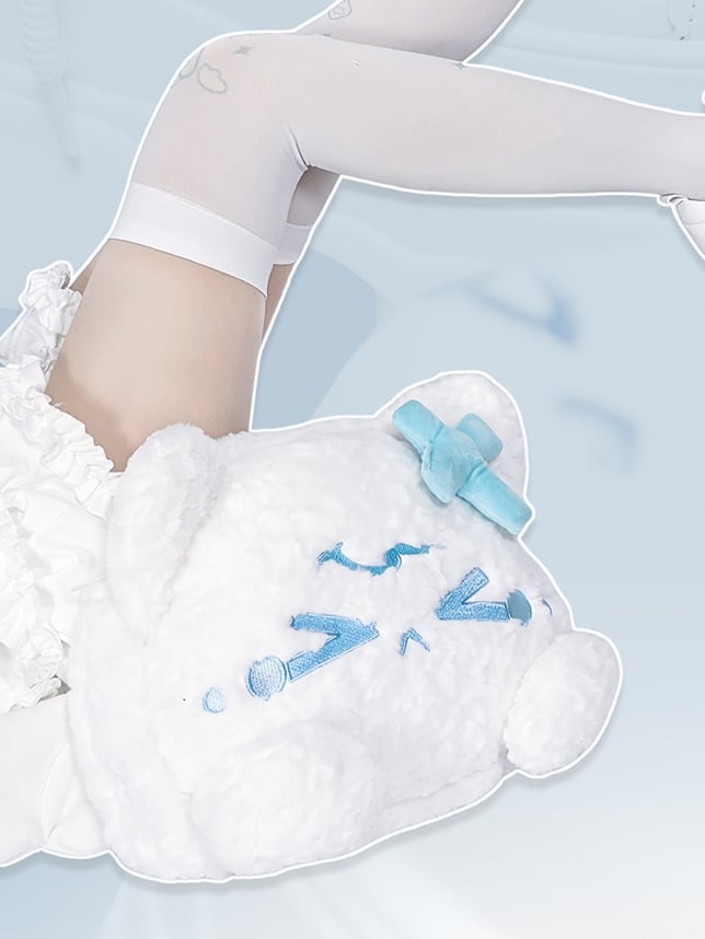 Kitty White Plush Backpack Crying