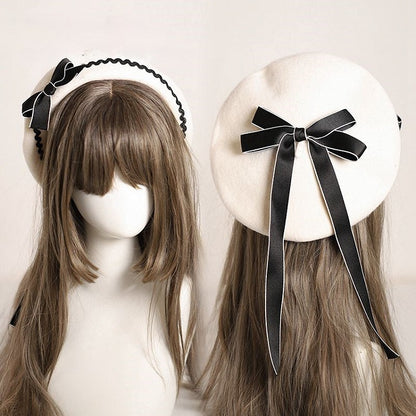 – Schleife mit kariertem Barett 10 Akzente Verzierte Optionen Farbe