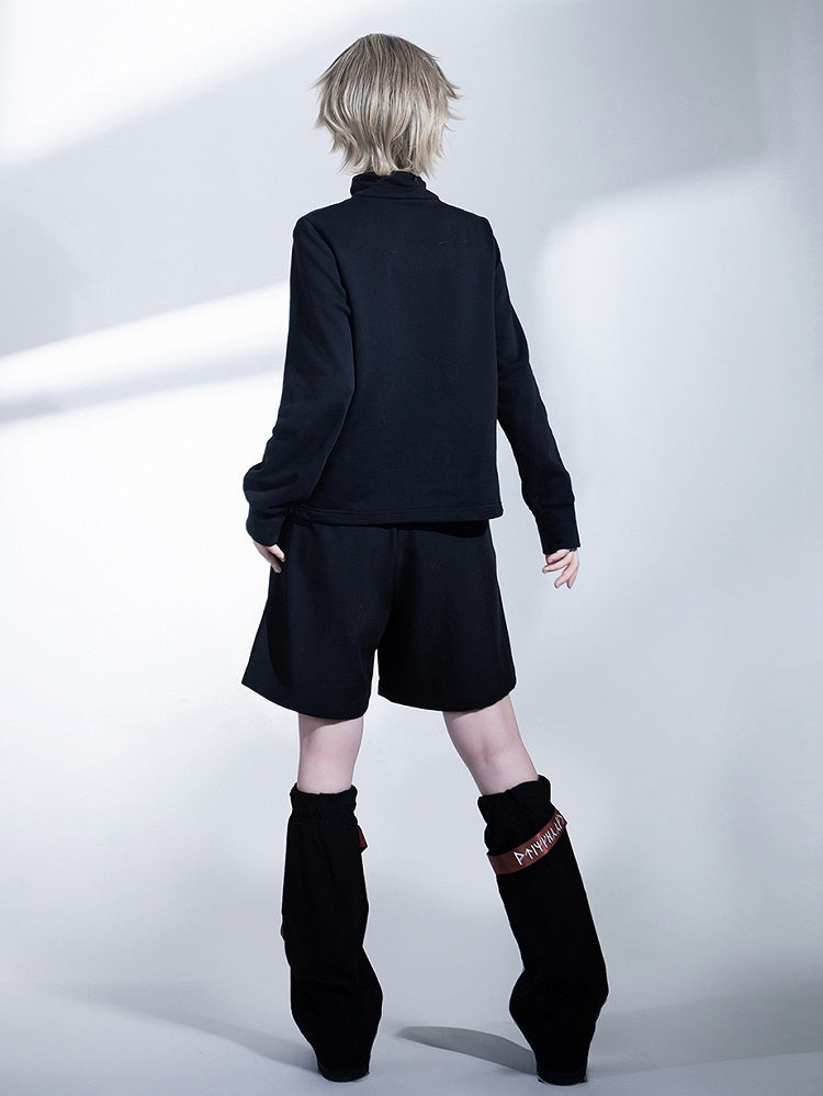 Ouji Shorts Rot Techwear Fashion Strappy und Schwarz
