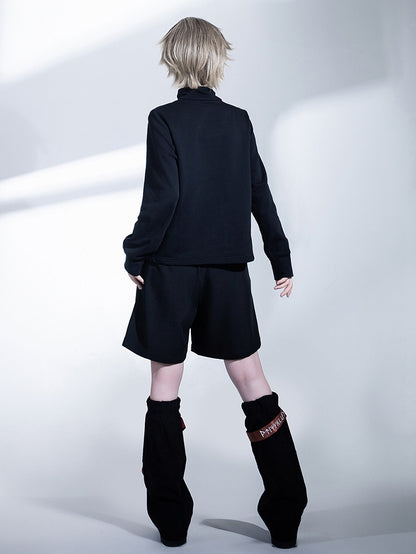 Ouji Shorts Rot Techwear Fashion Strappy und Schwarz