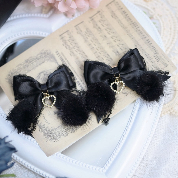 Jirai Kei Fluffy Bow Hair Clips