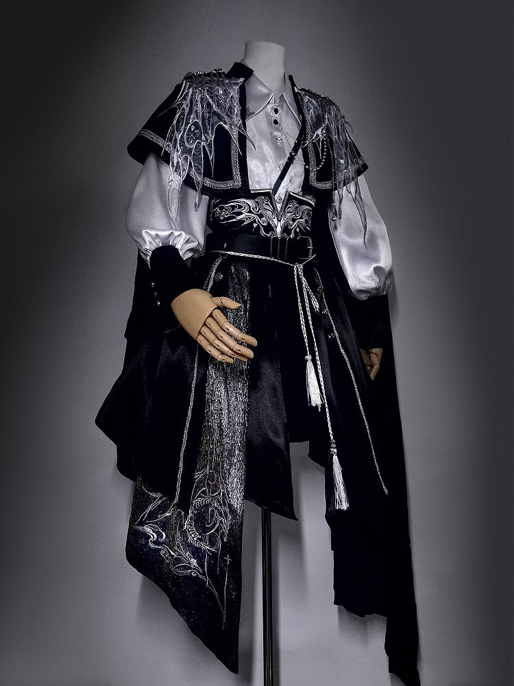 Black & Silver Chinoiserie Lolita Full Set with Cape - YING YUE