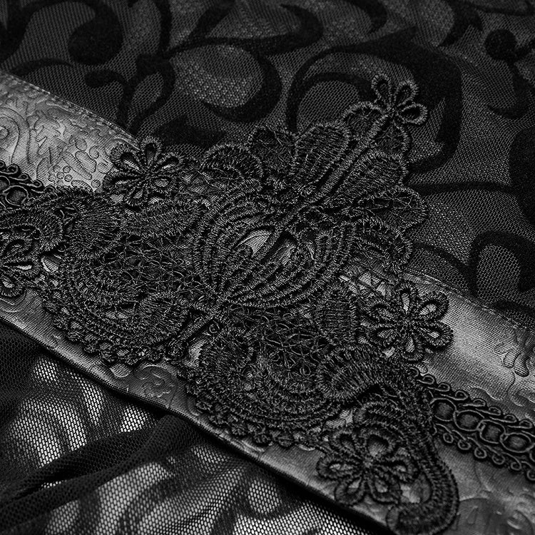 Gothic Asymmetrical Black Kimono
