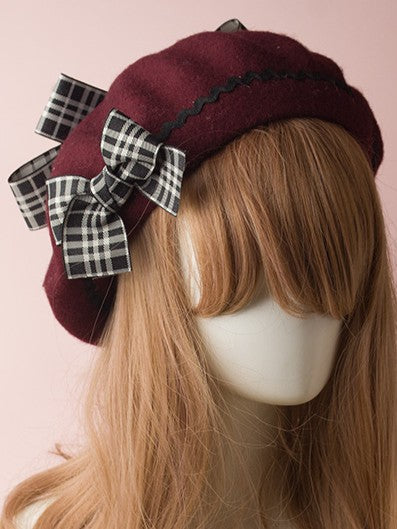 Bowknot Options Color 4 Beret Plaid