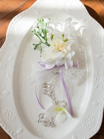 Hairclip Green Floral / Purple