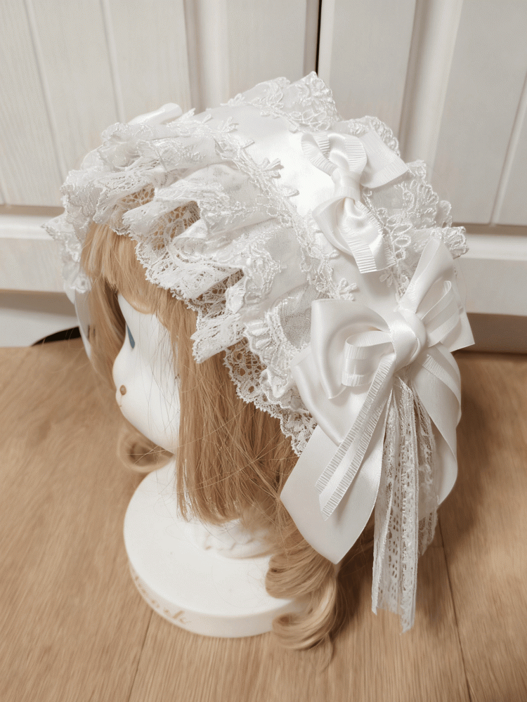 Bowknot Lolita White Gorgeous Lace Shiro Hairband