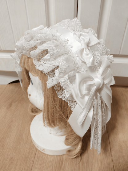 Bowknot Lolita White Gorgeous Lace Shiro Hairband