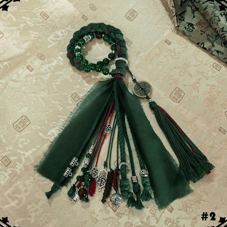 Grüner Armbandhandschuh / Schwarz