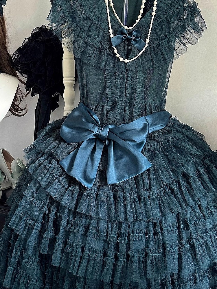 Grüner Gürtel Lolita Pink/Gelb/Grau/Dunkel Taille Satin