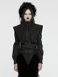 Black Gothic Retro Wide Shoulder Shirt