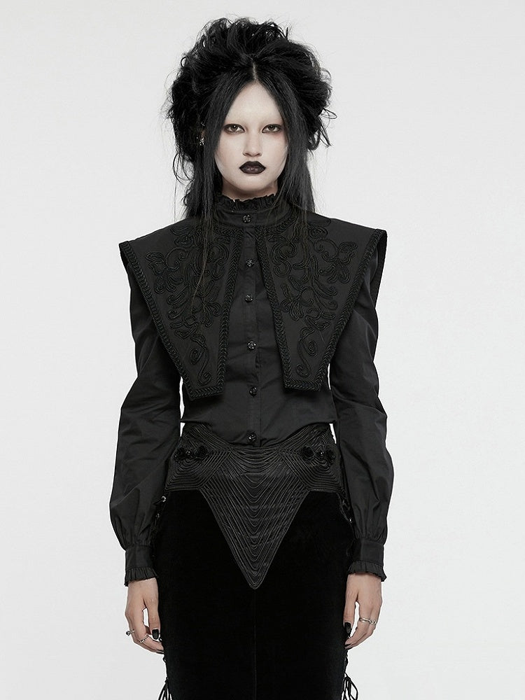 Wide Shirt Shoulder Retro Goth Black