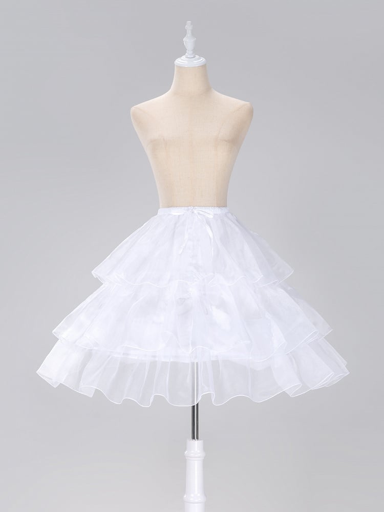 Lolita Length Fish-bone Petticoat White Adjustable