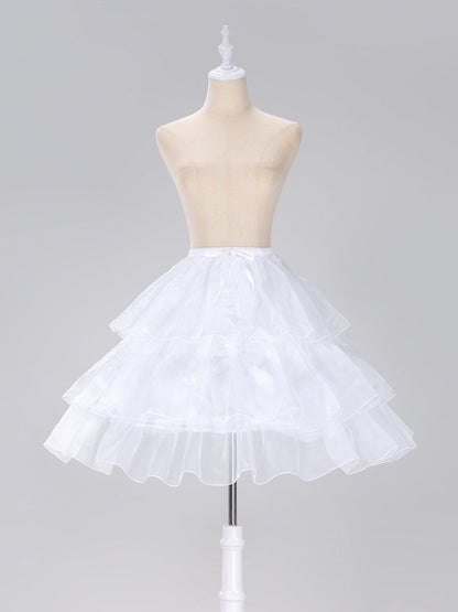 Lolita Length Fish-bone Petticoat White Adjustable
