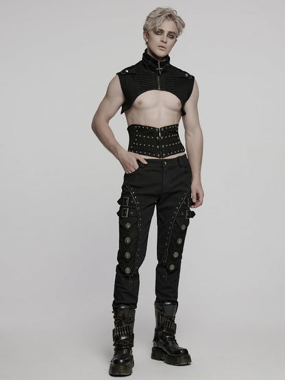 Ultra Vest Short Black Punk Men's Denim