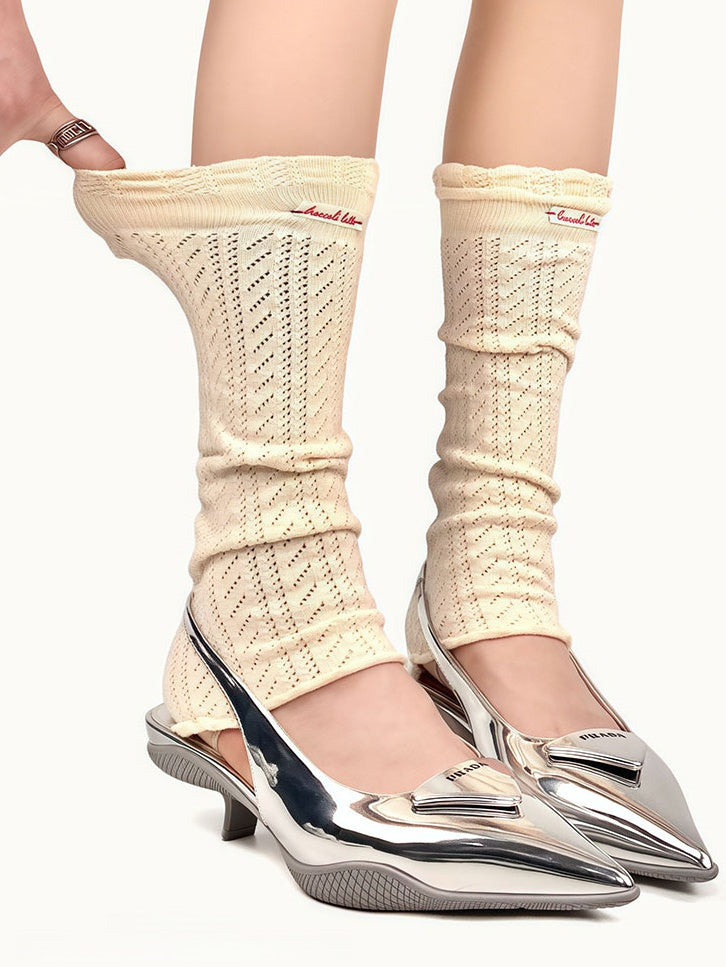 Decorative 5 Breathable Ruffled Patches Warmers with Leg Colors
