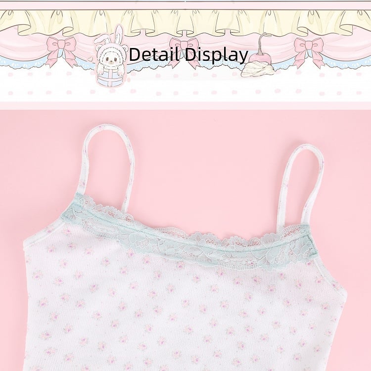 Cami Top White Floral Lace Details Sweet - serendipity
