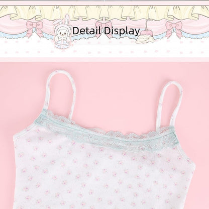 Cami Top White Floral Lace Details Sweet - serendipity