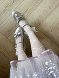 Rüschen Silber High Trim - Lolita bei Heels Bow Elegant Top