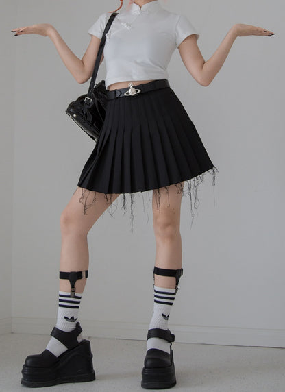 Frosch T-Shirt Crop Cheongsam Verfügbare Farben Knöpfe 5 Mandarin-Stil in mit Kragen -