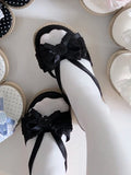 Look Black All Slippers Lolita Bow Wa Top Platform - bei Wooden
