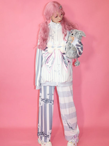 パンツ ファッション 柄 ギャル グレー ストレート レッグ ストライプ カット