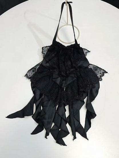 Black Gothic Lolita Jabot Tie - Acorn Fruit