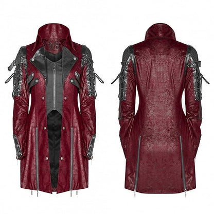 Punk Hot Long Sleeved Glue Red Men's Windbreaker Personalized