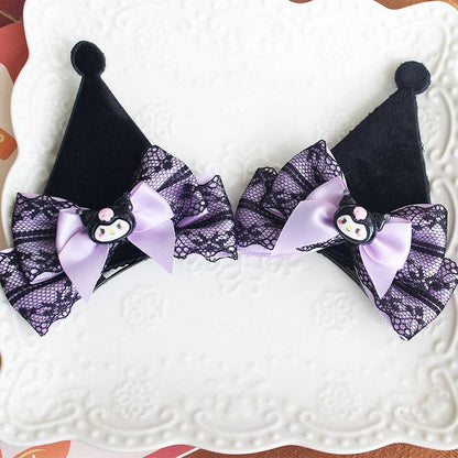 Kuro Vibes Bowknot Details Lace Trim Hairclips