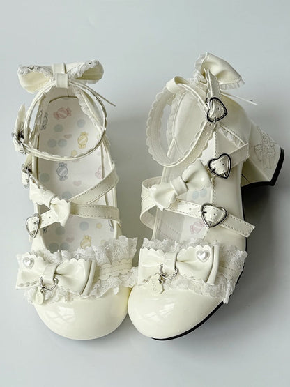 Bow Janes - Mary Accents Mid-heel in PU White