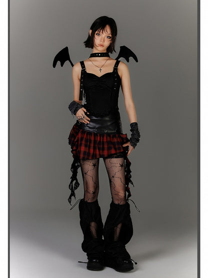 Glamorous Ärmelloses Korsett Top Träger Schwarz Herzförmiger Ausschnitt Schnalle Schulter