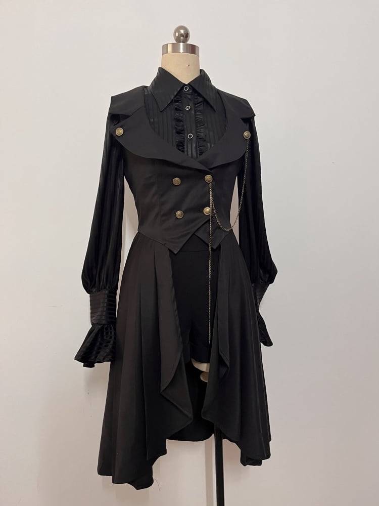 Black Ouji Fashion Lolita Tailed Waistcoat