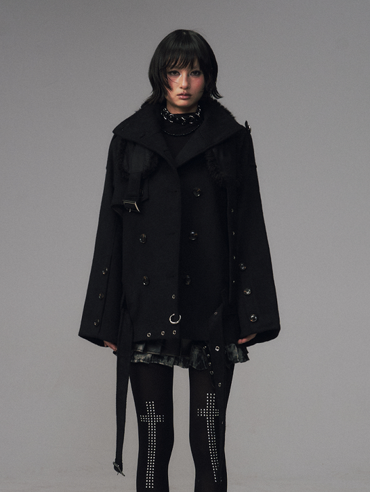 Collar Lapel Jacket with Black Punk