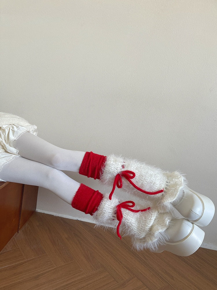 Warmers Soft Knit Red Leg