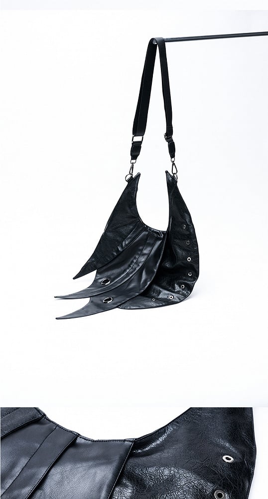 Black Punk Armor Large PU Crossbody Bag - Antiphase