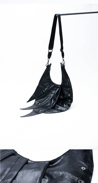 Black Punk Armor Large PU Crossbody Bag - Antiphase