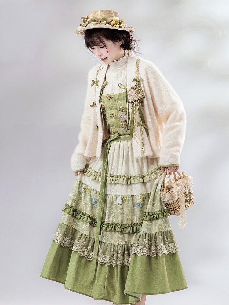Han Lolita Beige Short Outerwear Bowknot Details for Autumn & Winter - Luo Xiu Dong Xiang