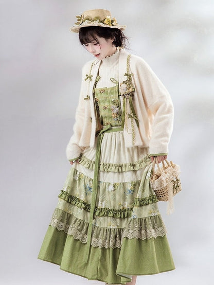 Han Lolita Beige Short Outerwear Bowknot Details for Autumn & Winter - Luo Xiu Dong Xiang