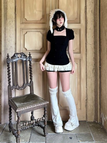 Black & White Tiered Ruffle Skort - Damn Girl