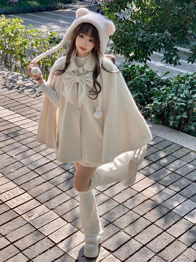 Beige Detail Lolita Cape Bow with