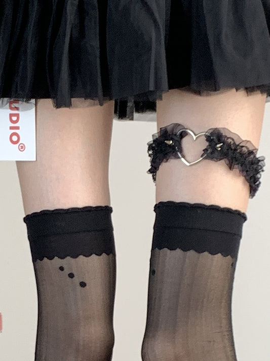 レースハートブラックガーター