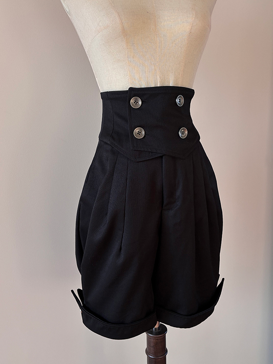 Ouji Lolita Belt Shorts High Corset Black Gothic Waist