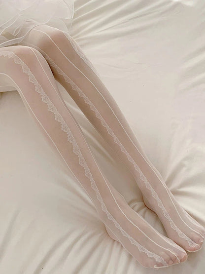 Pantyhose Stripe Semi-Sheer Wavy