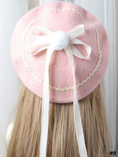 10 Lolita Bowknot Sweet Color Options Beret